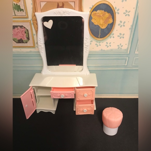 Vintage Ginny by Vogue Takara Japan Doll Bedroom Vanity and Stool - Picture 3 of 8